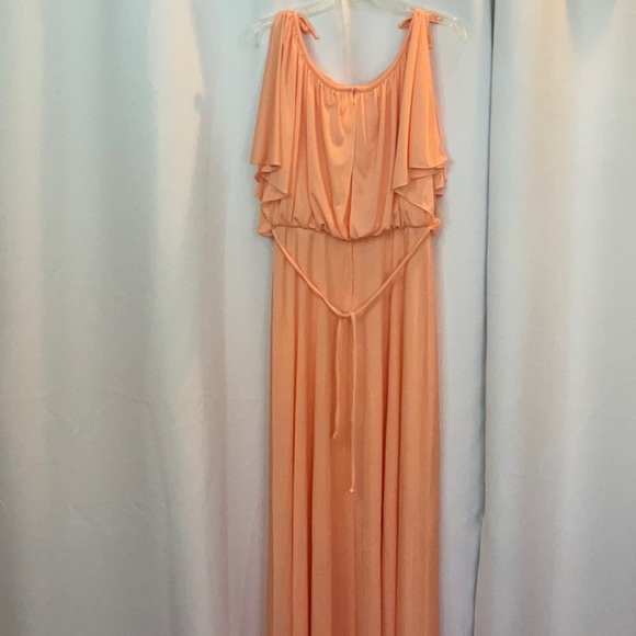 Vintage JC Penney Fashions TALL 1980 Apricot Bridesmaid Prom Dress Women Size 12 - Picture 10 of 10
